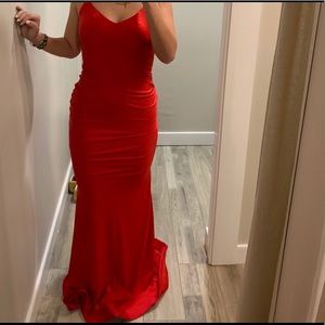 Red long dress